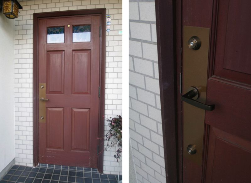 木製玄関ドアの鍵をピッキング対応に交換