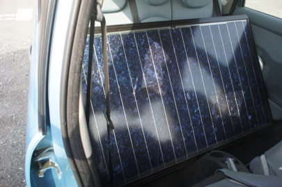 太陽電池モジュールを利用した、バッテリー充電の実験回路